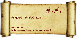 Appel Antónia névjegykártya